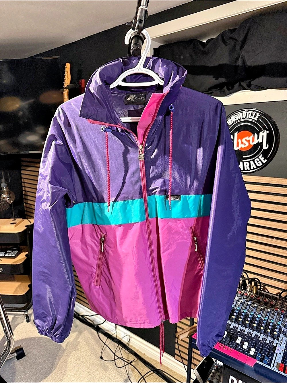 K-WAY Color Block Windbreaker Purple & Pink XS number 6